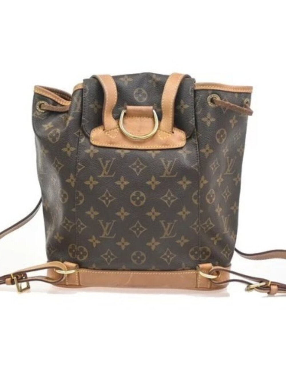 LOUIS VUITTON Montsouris MM Backpack Bag Monogram Leather Brown M51136 15ZA330 - Picture 3 of 16